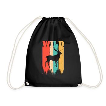 Wild deer - Drawstring Bag - black - Front