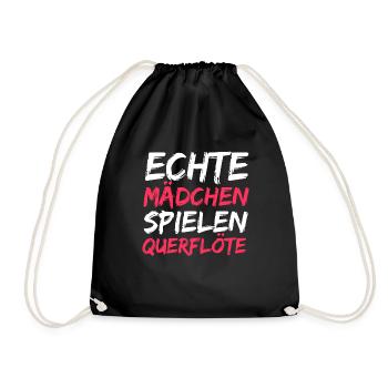 Querflöte - Turnbeutel - Schwarz - Vorne