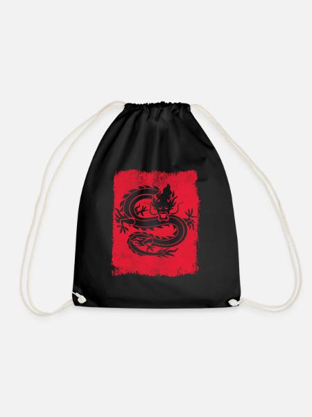 Dragon china - Drawstring Bag - black