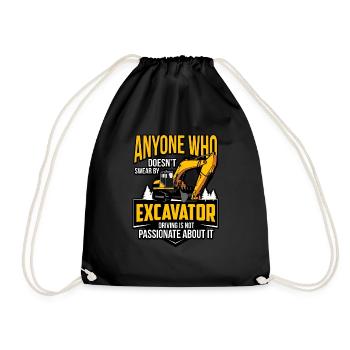 Excavator - Drawstring Bag - black - Front