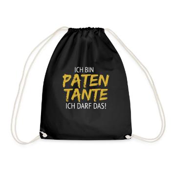 Patentante - Turnbeutel - Schwarz - Vorne