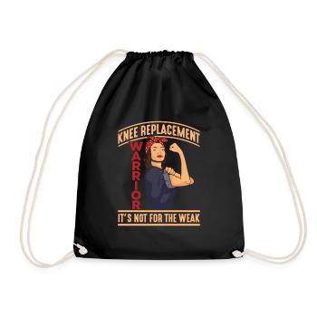 Knee surgery recovery knee replacement surgery warrior - Drawstring Bag - black - Front
