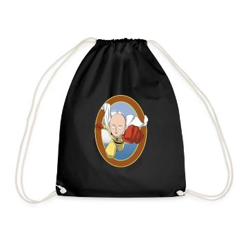Superheld Design Glatze / tolle Geschenkidee - Turnbeutel - Schwarz - Vorne