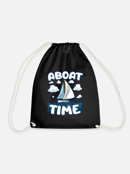 ABOAT TIME Segelschiff Segel Turn Segler Humor - Turnbeutel - Schwarz