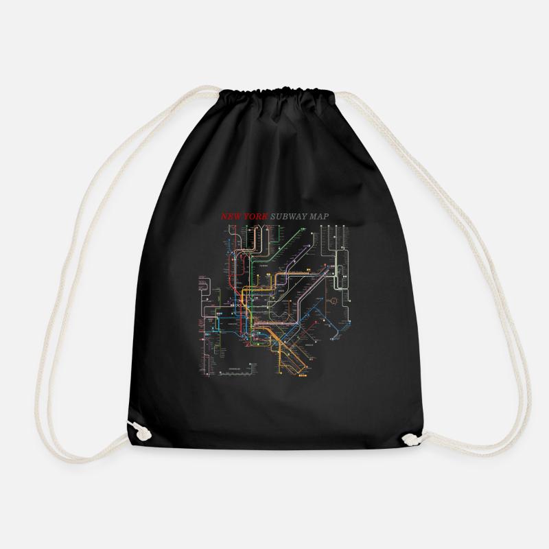 New York Metro Subway U Bahn Fahrplan - Turnbeutel - Schwarz