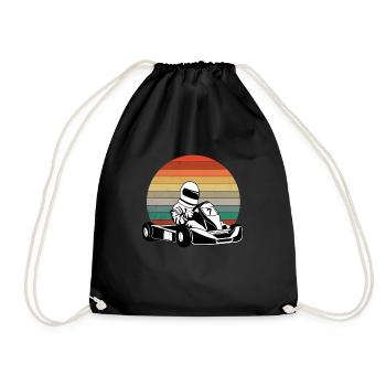 Go Cart Go Kart driver - Drawstring Bag - black - Front