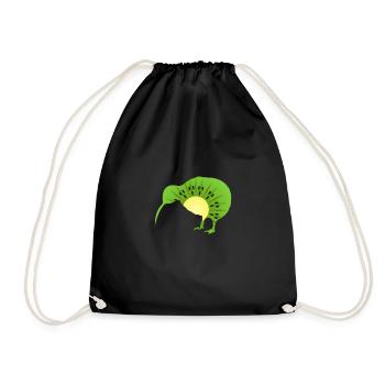 Kiwi bird New Zealand Funny - Drawstring Bag - black - Front