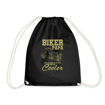 Biker papa wie ein normaler papa nur viel Cooler - Turnbeutel - Schwarz - Vorne