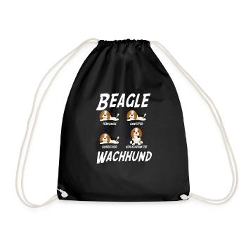 Beagle Wachhund - Turnbeutel - Schwarz - Vorne