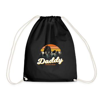 Dad since 2019 - Drawstring Bag - black - Front