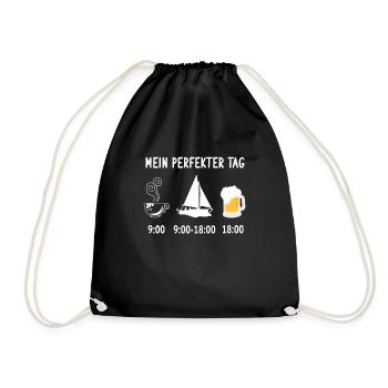 Lustiges Segel Segeln T-Shirt - Turnbeutel - Schwarz - Vorne