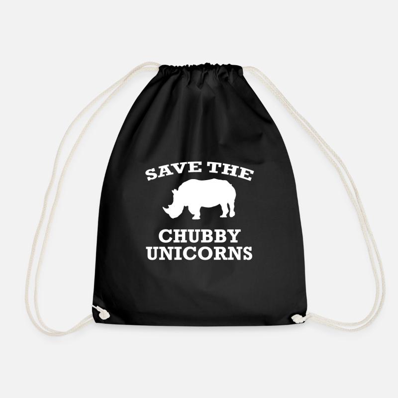 SAVE THE CHUBBY UNICORNS - Drawstring Bag - black