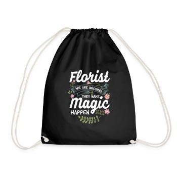 Florist Sunflower - Drawstring Bag - black - Front