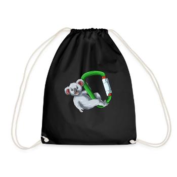 Koala drôle sur un mousqueton - escalade - Sac de sport léger - noir - Devant