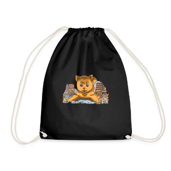 Catzilla - Funny Kaiju Monster Cat - Sac de sport léger - noir - Devant