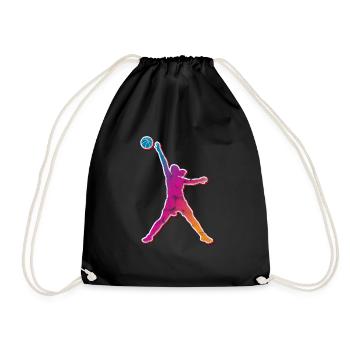 Basketball retro vintage - Drawstring Bag - black - Front