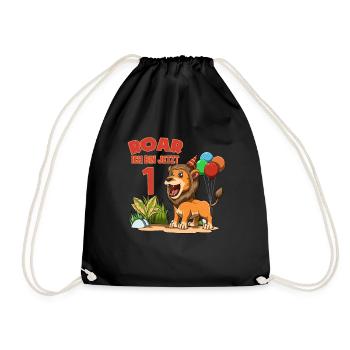 Enfants lion mignon - fête d'anniversaire d'un an - Sac de sport léger - noir - Devant