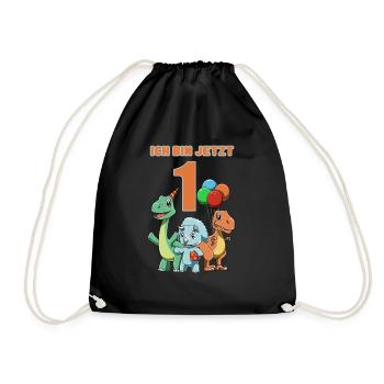 Dinosaures mignons - 1 an pour les enfants - Sac de sport léger - noir - Devant
