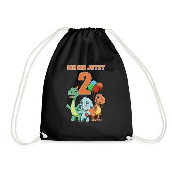 Dinosaures mignons - anniversaire des enfants de 2 ans - Sac de sport léger - noir - Devant