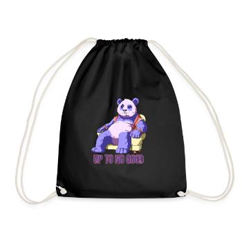Pastel Goth Panda - Up To No Good - Drawstring Bag - black - Front