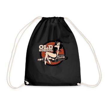 Pinup vintage rockabilly - Drawstring Bag - black - Front