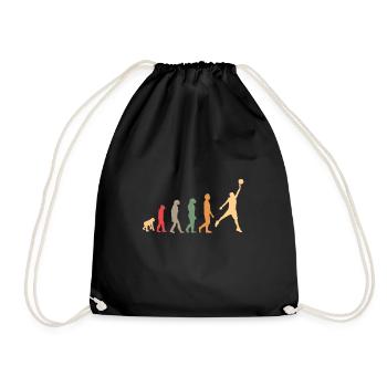 vintage, retro evolution basketball basket with dunk - Drawstring Bag - black - Front