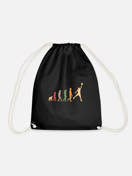 vintage, retro evolution basketball basket with dunk - Drawstring Bag - black