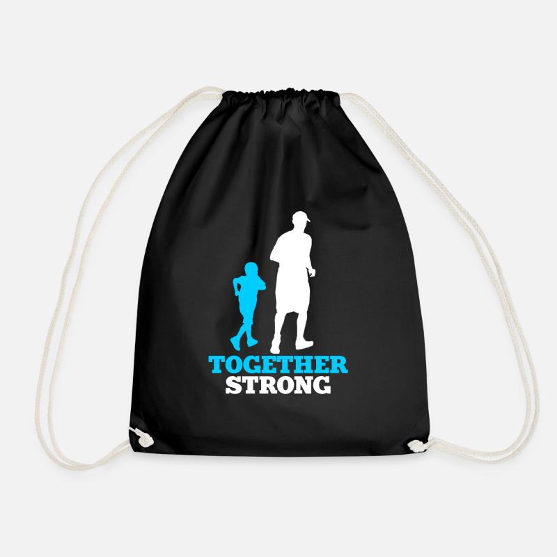 Father son sport jogging team - Drawstring Bag - black
