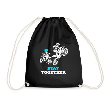Équipe de motocross père fils sport - Sac de sport léger - noir - Devant