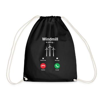 Windmill - Drawstring Bag - black - Front