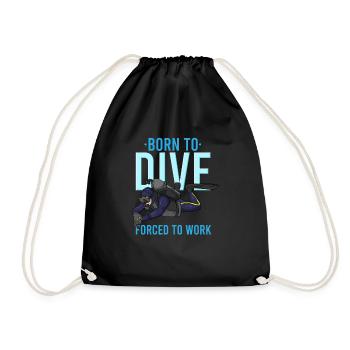 SCUBA DIVING: Born To Dive - Turnbeutel - Schwarz - Vorne