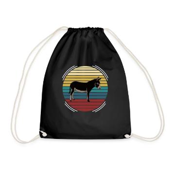 Cheval âne rétro - Sac de sport léger - noir - Devant