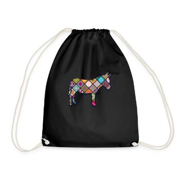 Donkey farm animal - Drawstring Bag - black - Front