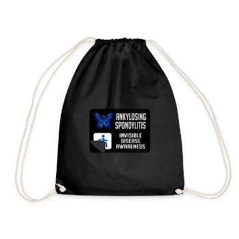 Ankylosing Spondylitis Butterfly Arthritis Kri - Drawstring Bag - black - Front