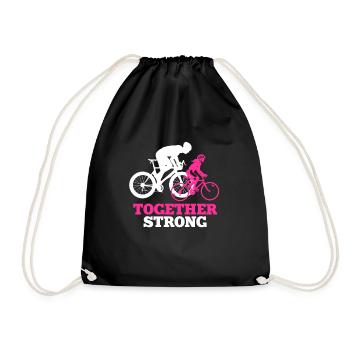 Équipe cycliste sportive père fille - Sac de sport léger - noir - Devant