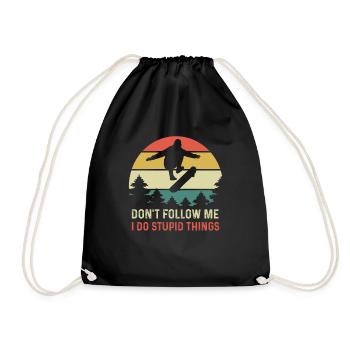 Skater skating skateboard hobby free time - Drawstring Bag - black - Front