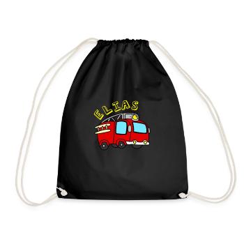 Feuerwehrauto Elias - Turnbeutel - Schwarz - Vorne