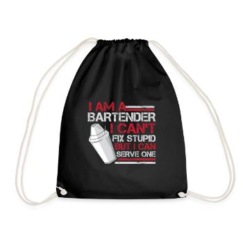 Urkomischer Barkeeper Kellner Barmann Mixer - Turnbeutel - Schwarz - Vorne