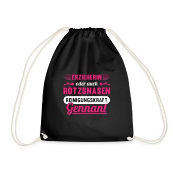 Lustiges Erzieherin Kinder Kindergarten Geschenk - Turnbeutel - Schwarz - Vorne