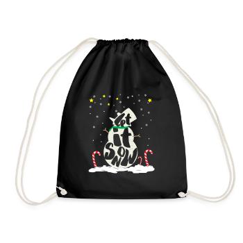 Let It Snow | Christmas | Cute Snowman Candy Cane - Turnbeutel - Schwarz - Vorne