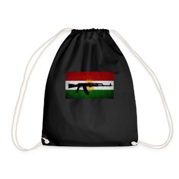 Kurdistan Kurde Kurden Geschenk azadi Rojava irak - Turnbeutel - Schwarz - Vorne