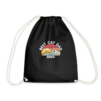 Best Cat Dad Ever - Drawstring Bag - black - Front