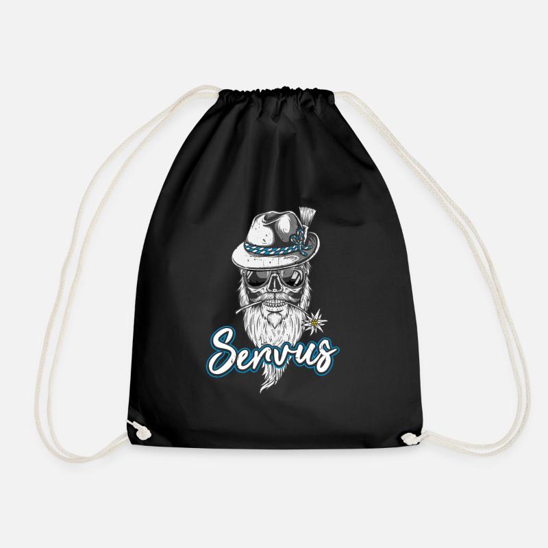 Servus Cooler Bayern Skull bavarian Bua - Drawstring Bag - black