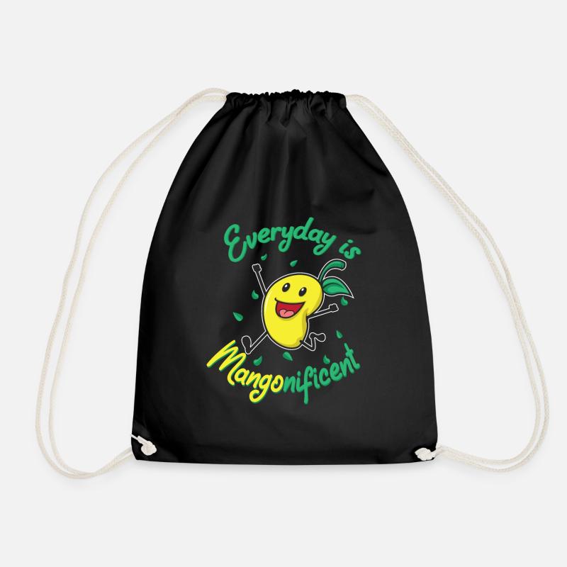 Mangonificent food and mango lover gift - Drawstring Bag - black