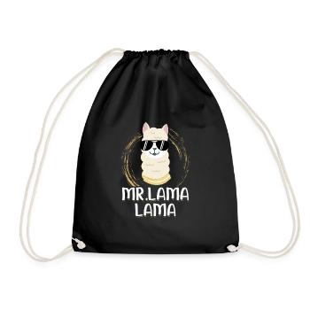 Llama - Drawstring Bag - black - Front