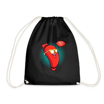 Cool Sucuk saucisse saucisse boucher boucher - Sac de sport léger - noir - Devant