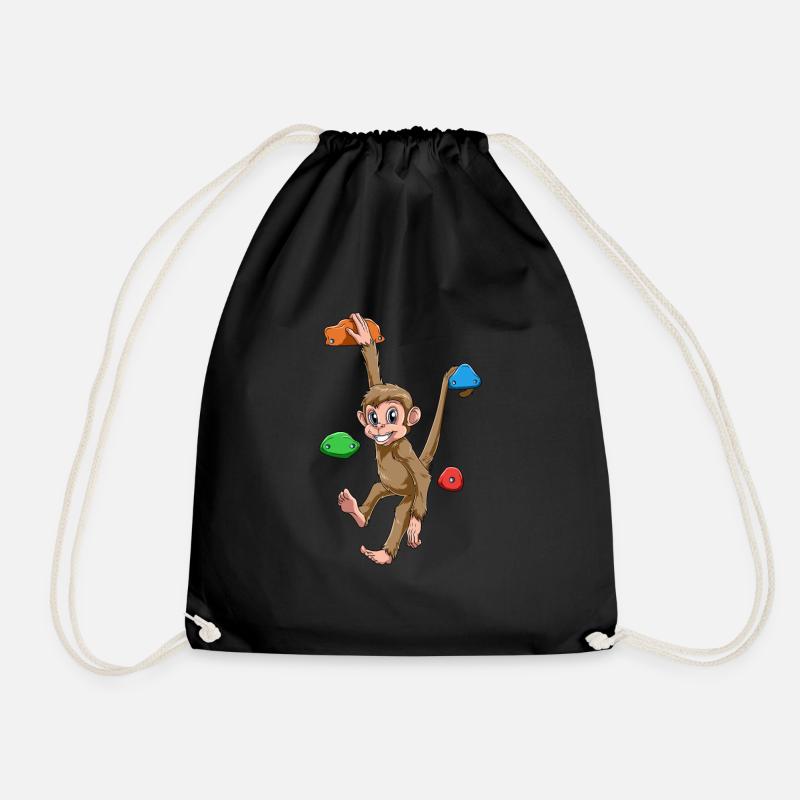 Boulder Monkey - mignon singe grimpant - Sac de sport léger - noir