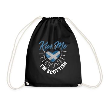 Kiss me I'm Scottish Scotland Scottish Highla - Drawstring Bag - black - Front