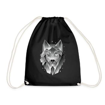 Cadeau géométrique de loup t-shirt polygone - Sac de sport léger - noir - Devant