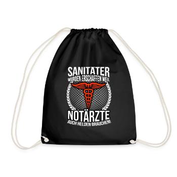 Sanitäter Rettungssanitäter Notarzt Geschenk - Turnbeutel - Schwarz - Vorne
